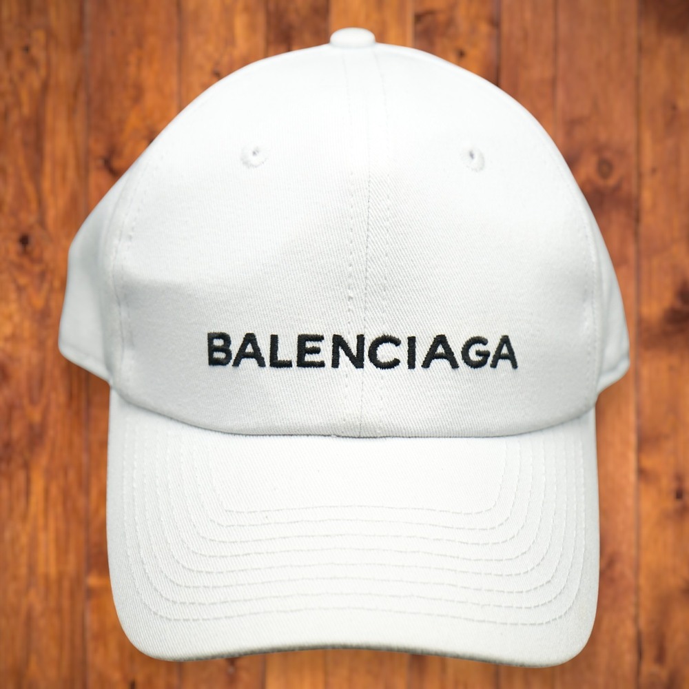 BALENCIAGA Baseball Cap Hat White ~ Made in Italy ~ Adjustable